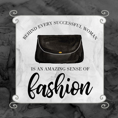 Fashion Humor IX-Sense of Fashion Black Ornate Wood Framed Art Print with Double Matting by Reed, Tara