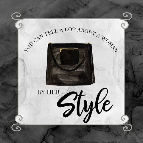 Fashion Humor XII-By Her Style Black Modern Wood Framed Art Print by Reed, Tara