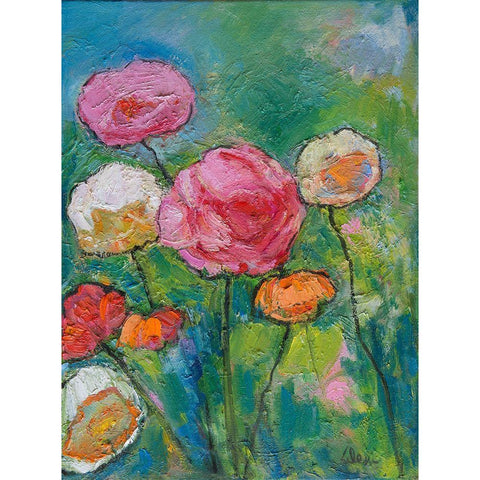 May Flowers Black Modern Wood Framed Art Print by Fine, Alexi