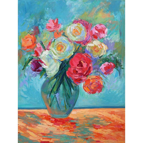 Petals and Persistence Black Modern Wood Framed Art Print with Double Matting by Fine, Alexi