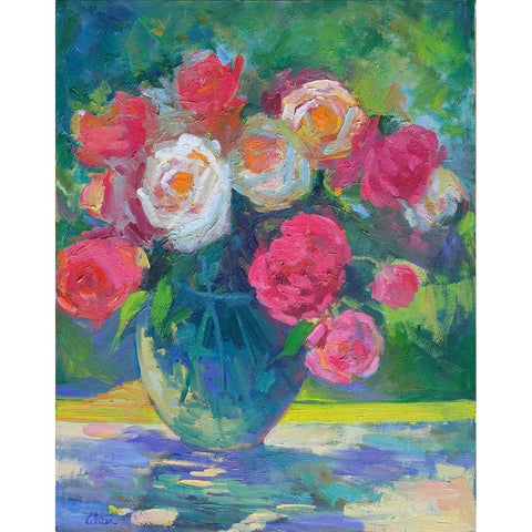 Pretty Petals Black Modern Wood Framed Art Print by Fine, Alexi
