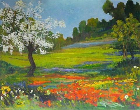 Blessings of Nature Black Ornate Wood Framed Art Print with Double Matting by Fine, Alexi