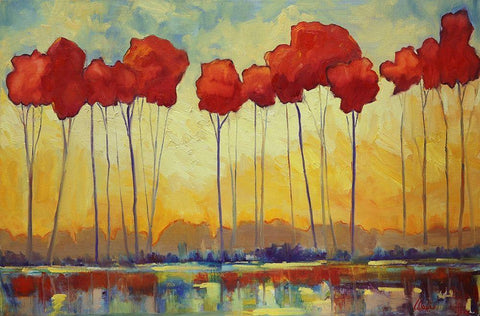 Kings Forest White Modern Wood Framed Art Print with Double Matting by Fine, Alexi