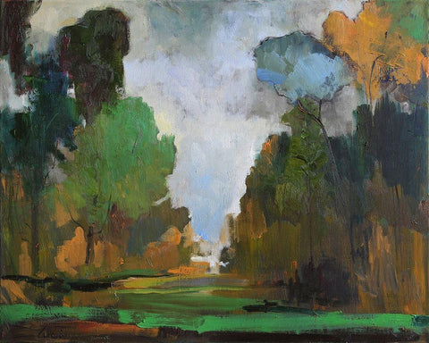 Natures Solitude White Modern Wood Framed Art Print with Double Matting by Fine, Alexi