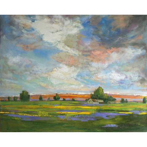 Spring View White Modern Wood Framed Art Print by Fine, Alexi