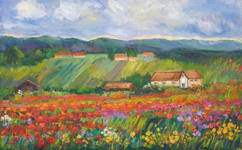 Spring Glory White Modern Wood Framed Art Print with Double Matting by Fine, Alexi