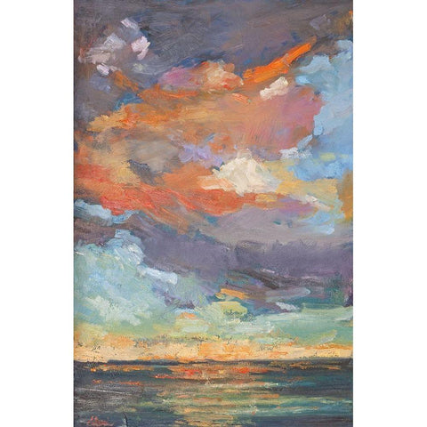 Coastal Reflection Black Modern Wood Framed Art Print with Double Matting by Fine, Alexi