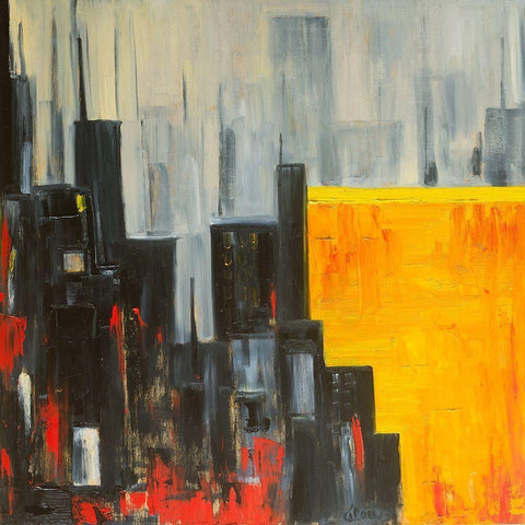 The City that Never Sleeps II Black Modern Wood Framed Art Print with Double Matting by Fine, Alexi