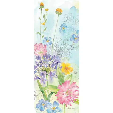 Wildflower Mix vertical I White Modern Wood Framed Art Print by Coulter, Cynthia