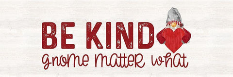 Valentine Gnomes panel II-Be Kind White Modern Wood Framed Art Print with Double Matting by Reed, Tara