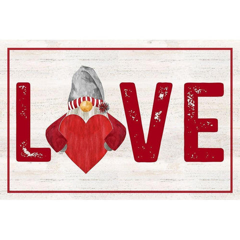 Valentine Gnomes landscape-Love Gold Ornate Wood Framed Art Print with Double Matting by Reed, Tara