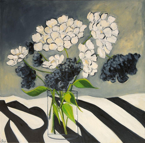 Noirs et Blancs White Modern Wood Framed Art Print with Double Matting by Fine, Alexi