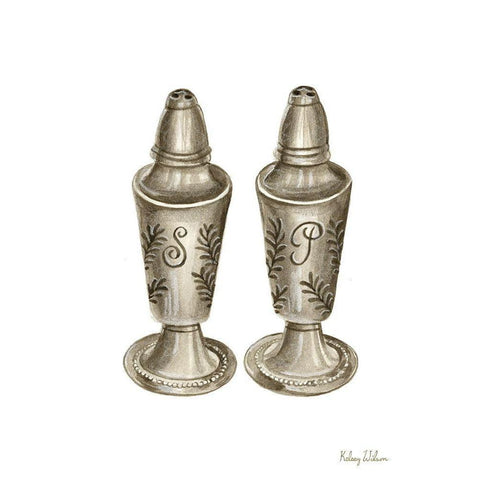 Vintage  Tableware IV-Salt and Pepper Black Modern Wood Framed Art Print by Wilson, Kelsey