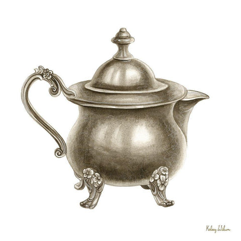 Vintage  Tableware V-Pitcher Gold Ornate Wood Framed Art Print with Double Matting by Wilson, Kelsey