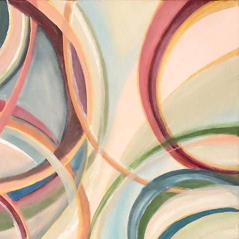 Overlapping  Rings II Black Ornate Wood Framed Art Print with Double Matting by Lee C