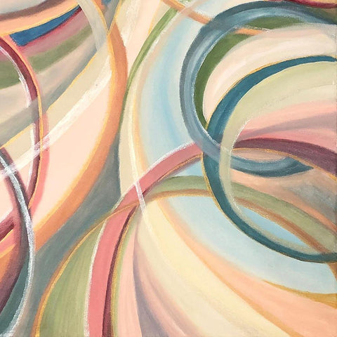 Overlapping  Rings III Gold Ornate Wood Framed Art Print with Double Matting by Lee C