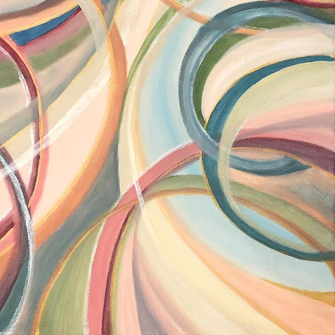 Overlapping  Rings III Black Ornate Wood Framed Art Print with Double Matting by Lee C