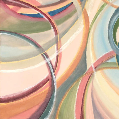 Overlapping  Rings IV Gold Ornate Wood Framed Art Print with Double Matting by Lee C