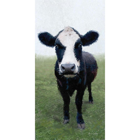 Funky  Cow I Black Modern Wood Framed Art Print by Cusson, Marie Elaine