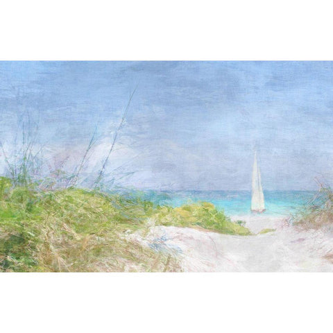 Solitary  Yacht Black Modern Wood Framed Art Print with Double Matting by Bay, Noah