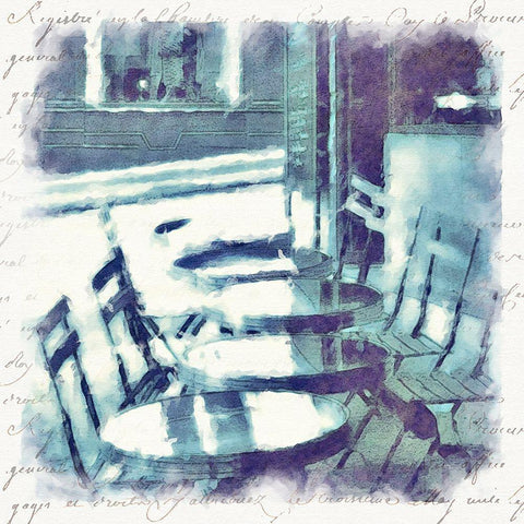 Paris  in Blue III Black Modern Wood Framed Art Print by Bay, Noah