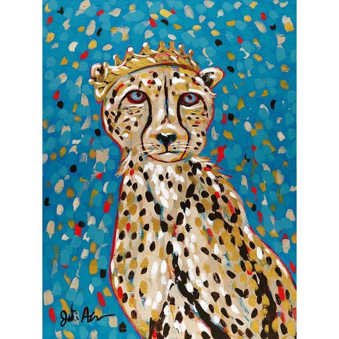 Queen Cheetah Black Modern Wood Framed Art Print with Double Matting by Augustine, Jodi