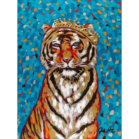 Queen  Tiger Black Modern Wood Framed Art Print by Augustine, Jodi