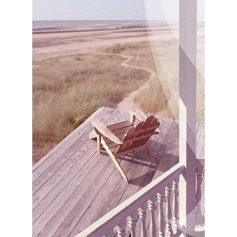Hamptons  House Black Modern Wood Framed Art Print with Double Matting by Bay, Noah