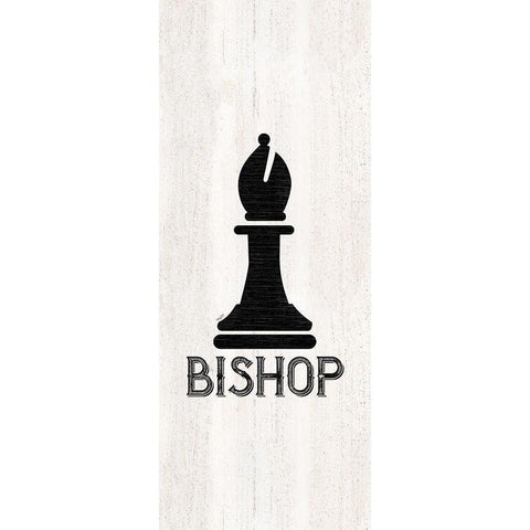 Chess Piece vertical III-Bishop White Modern Wood Framed Art Print by Reed, Tara