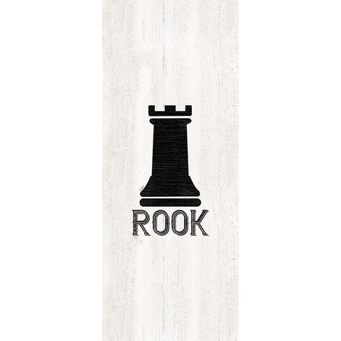 Chess Piece vertical V-Rook Black Modern Wood Framed Art Print with Double Matting by Reed, Tara