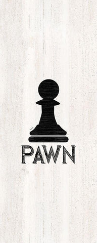 Chess Piece vertical VI-Pawn Black Ornate Wood Framed Art Print with Double Matting by Reed, Tara