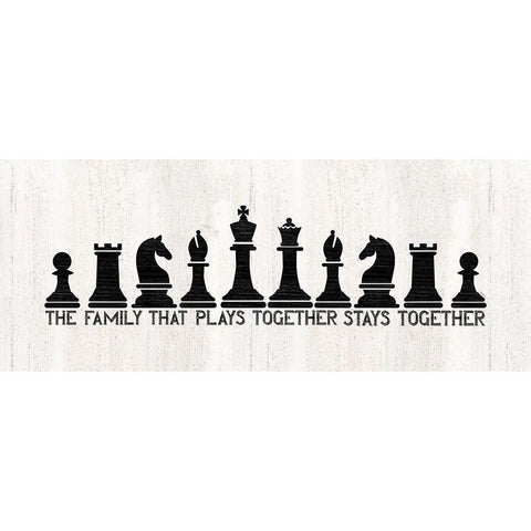 Chess Sentiment panel-Family White Modern Wood Framed Art Print by Reed, Tara