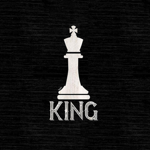 Chess Piece black I-King White Modern Wood Framed Art Print by Reed, Tara