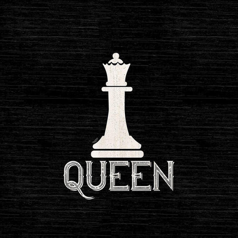 Chess Piece black II-Queen White Modern Wood Framed Art Print by Reed, Tara