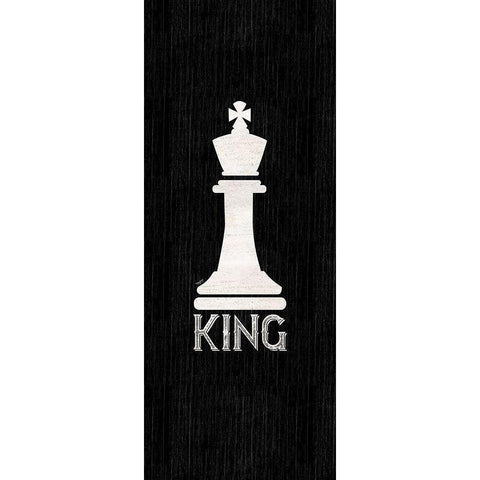 Chess Piece vertical black I-King White Modern Wood Framed Art Print by Reed, Tara