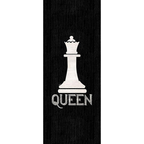 Chess Piece vertical black II-Queen Gold Ornate Wood Framed Art Print with Double Matting by Reed, Tara