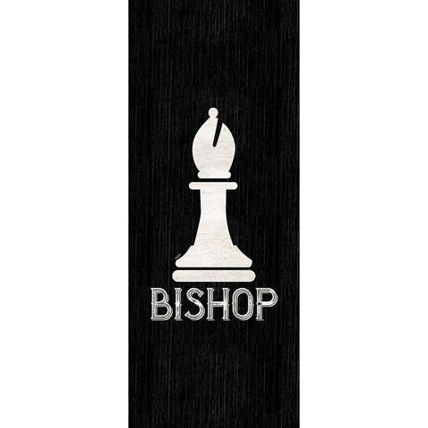 Chess Piece vertical black III-Bishop Black Modern Wood Framed Art Print with Double Matting by Reed, Tara