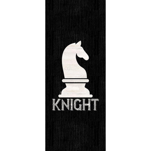 Chess Piece vertical black IV-Knight Gold Ornate Wood Framed Art Print with Double Matting by Reed, Tara