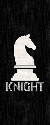 Chess Piece vertical black IV-Knight Black Ornate Wood Framed Art Print with Double Matting by Reed, Tara