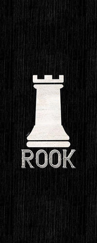 Chess Piece vertical black V-Rook Black Ornate Wood Framed Art Print with Double Matting by Reed, Tara