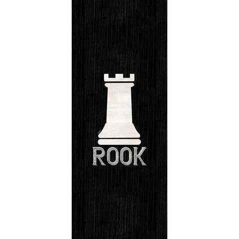 Chess Piece vertical black V-Rook Black Modern Wood Framed Art Print with Double Matting by Reed, Tara