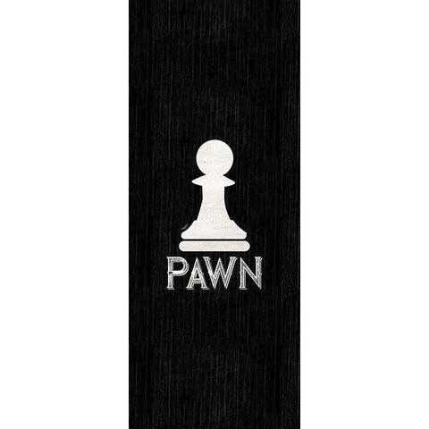 Chess Piece vertical black VI-Pawn White Modern Wood Framed Art Print by Reed, Tara