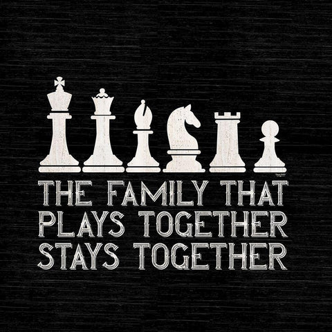 Chess Sentiment black II-Family Black Ornate Wood Framed Art Print with Double Matting by Reed, Tara