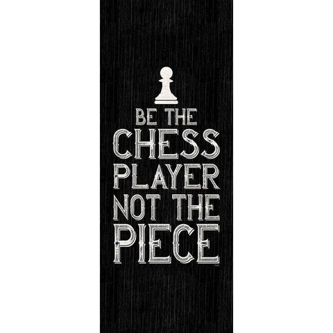 Chess Sentiment vertical black I-Player Black Modern Wood Framed Art Print with Double Matting by Reed, Tara