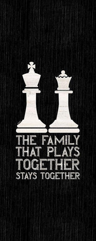 Chess Sentiment vertical black II-Family Black Ornate Wood Framed Art Print with Double Matting by Reed, Tara