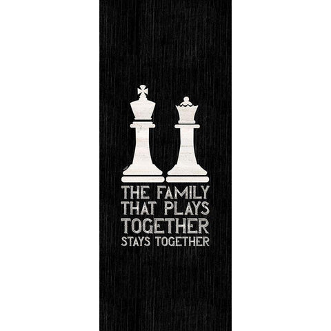 Chess Sentiment vertical black II-Family Gold Ornate Wood Framed Art Print with Double Matting by Reed, Tara