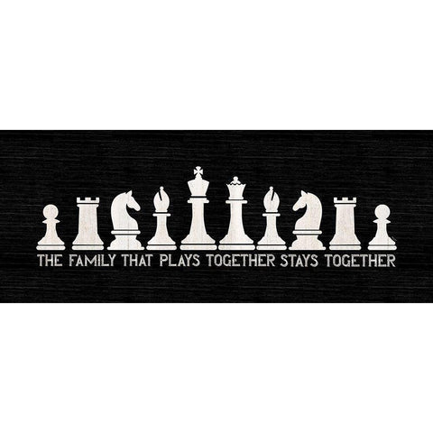 Chess Sentiment panel black-Family Black Modern Wood Framed Art Print with Double Matting by Reed, Tara