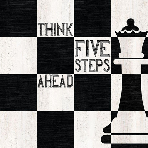 Chessboard Sentiment II-Five Steps White Modern Wood Framed Art Print by Reed, Tara