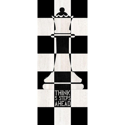 Chessboard Sentiment vertical II-Five Steps White Modern Wood Framed Art Print by Reed, Tara