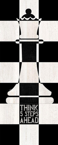 Chessboard Sentiment vertical II-Five Steps White Modern Wood Framed Art Print with Double Matting by Reed, Tara